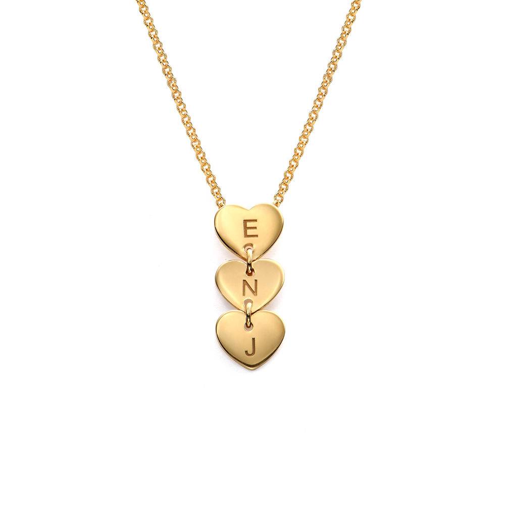 Vertical Initial Hearts Stackable Necklace in 18K Gold Vermeil-1 product photo