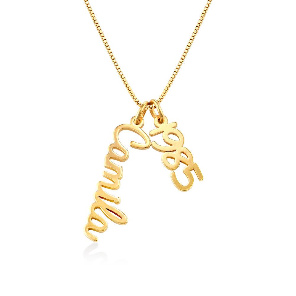 Vertical Name Necklace in Cursive in Gold Plated-1 product photo