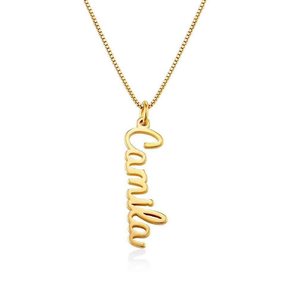 Vertical Name Necklace in Cursive in Gold Plated-2 product photo