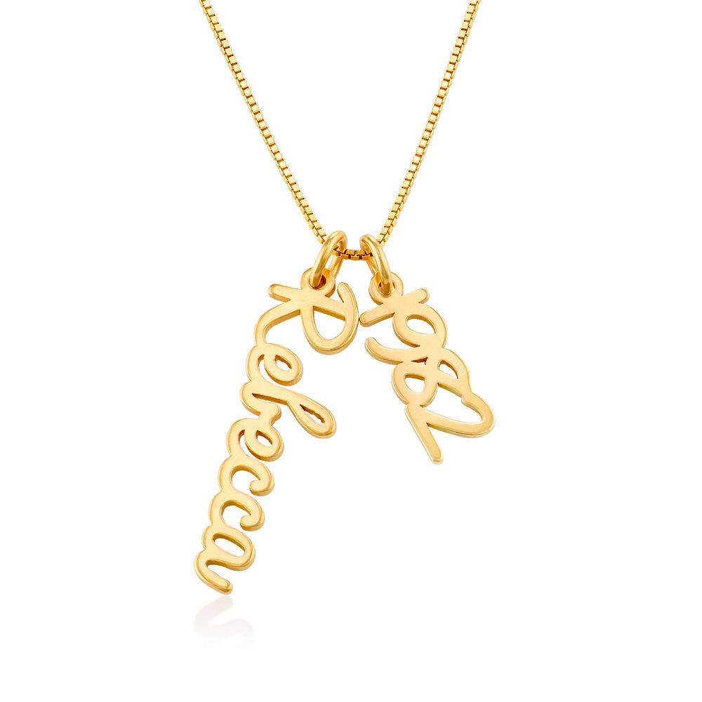 Vertical Name Necklace in Cursive in Gold Vermeil product photo