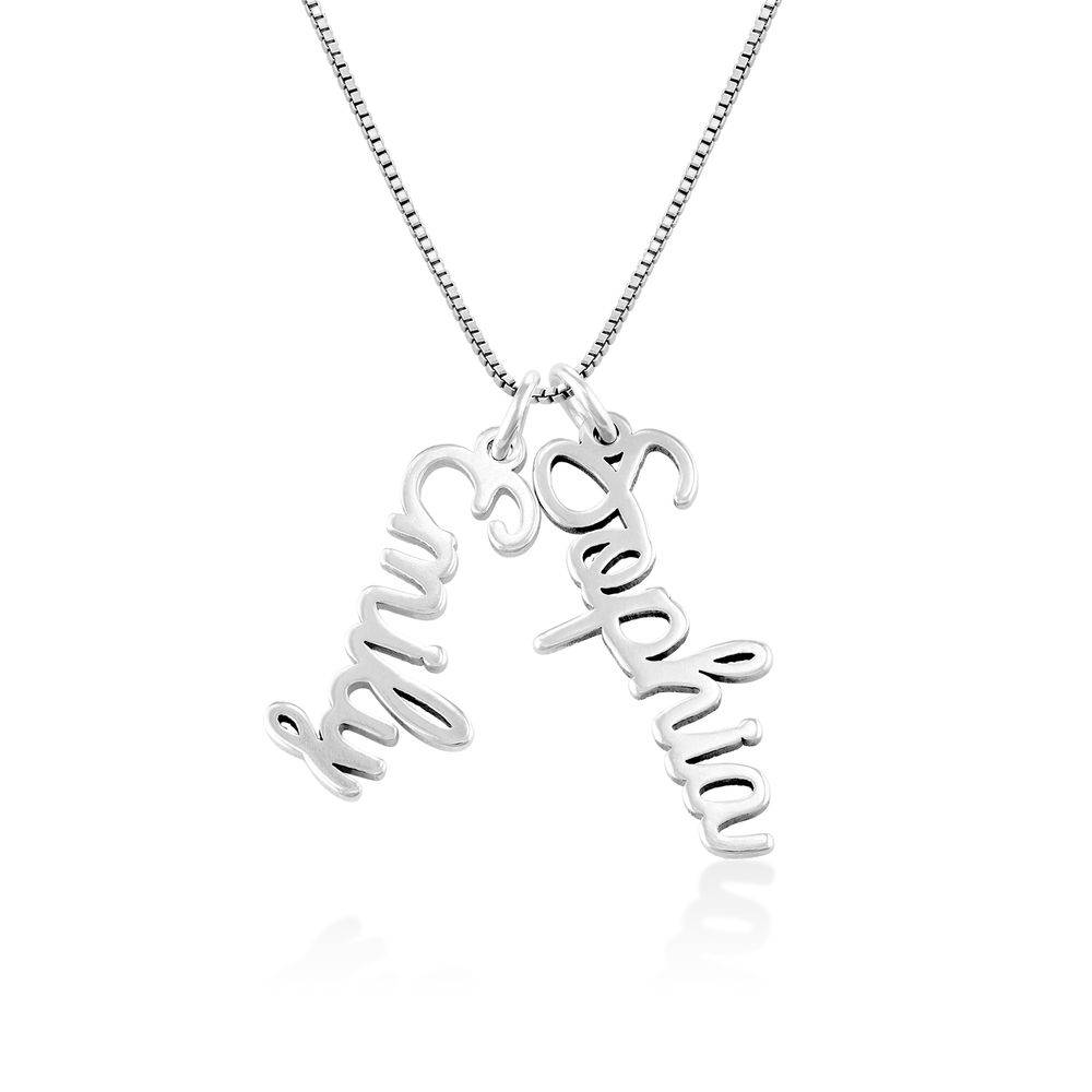 Vertical Name Necklace in Cursive in Sterling Silver-1 product photo