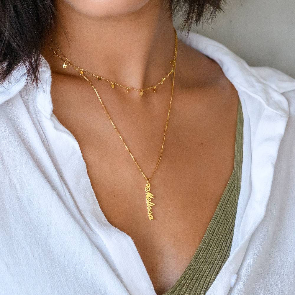 Vertical Name Necklace in Gold Vermeil-3 product photo