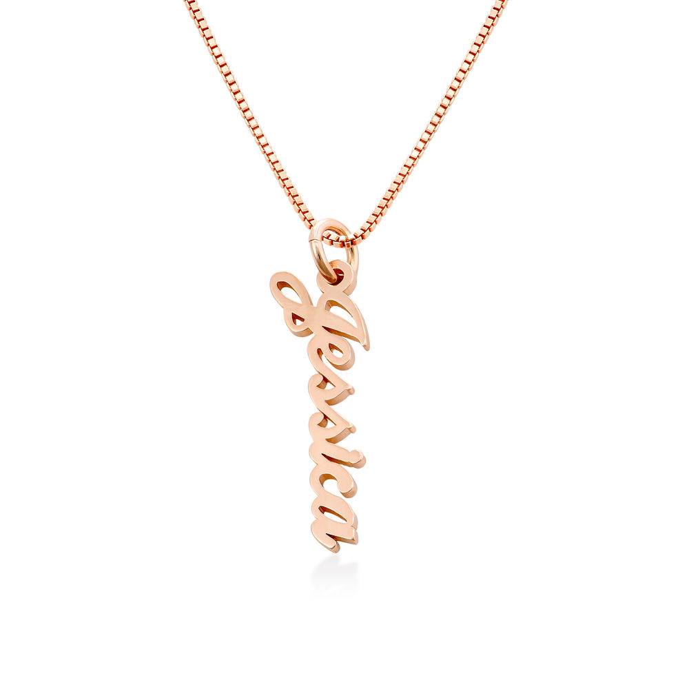 Vertical Name Necklace in Rose Gold Plated-2 product photo