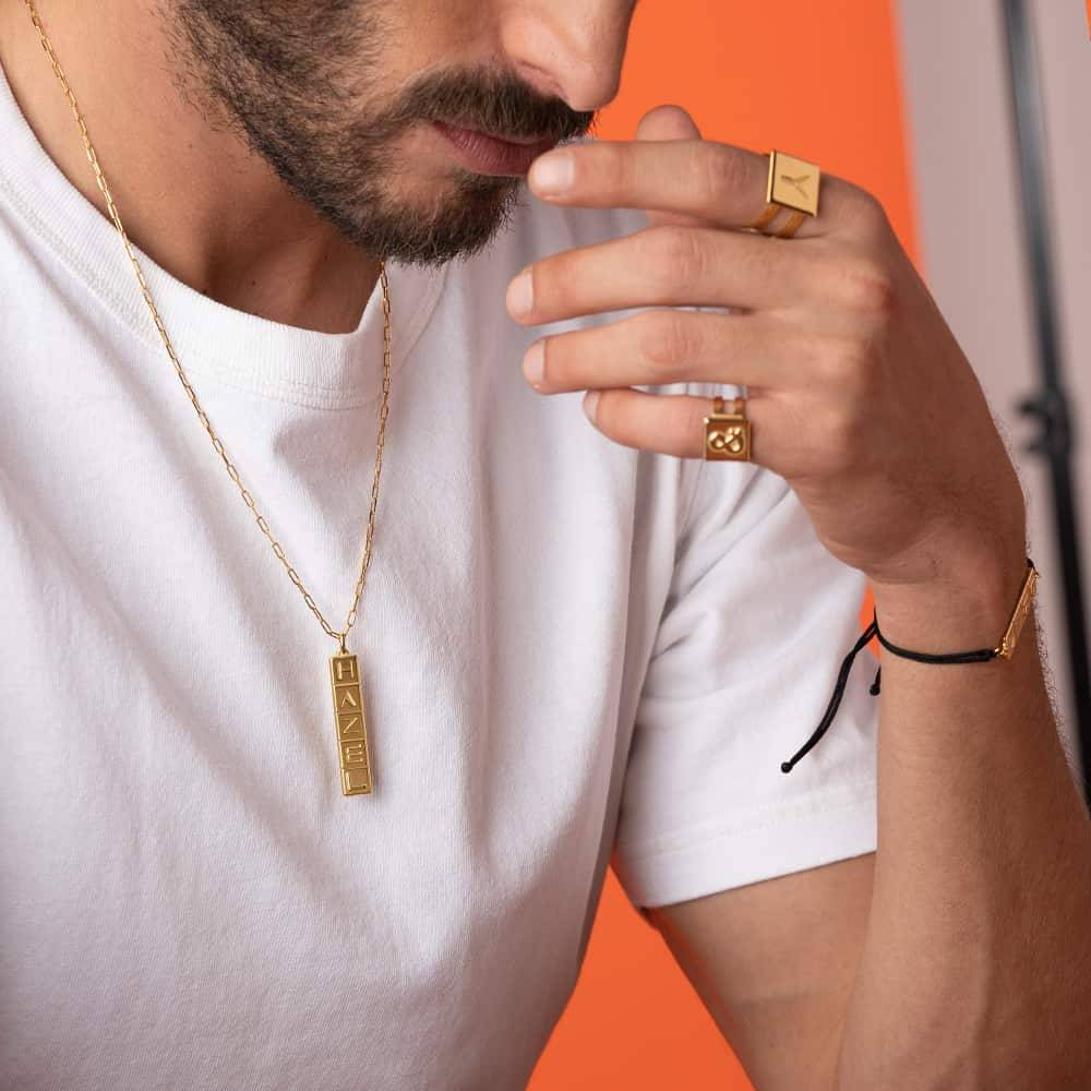 Domino ™ Vertical Tile Necklace in 18k Gold Vermeil-5 product photo