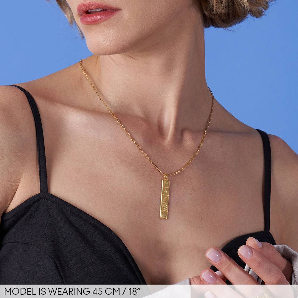 Vertical Tile Necklace in 18k Gold Vermeil-3 product photo