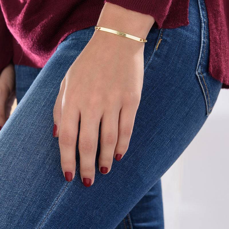 Womens ID Bracelet with Gold Plating-3 product photo
