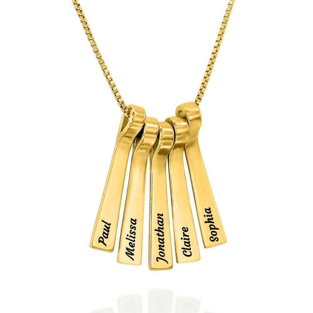 Xylophone Bar Necklace with Kids Names in Gold Plating product photo