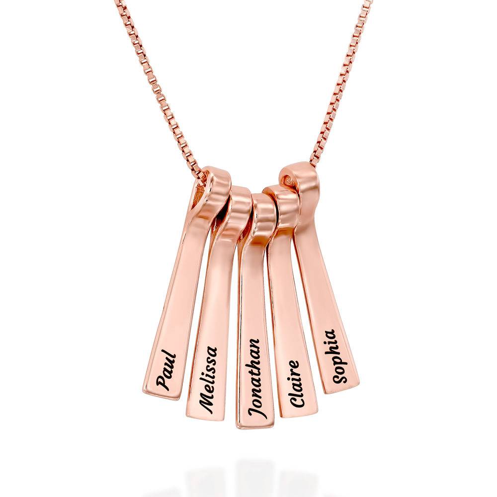 Xylophone Bar Necklace with Kids Names in Rose Gold Plating product photo