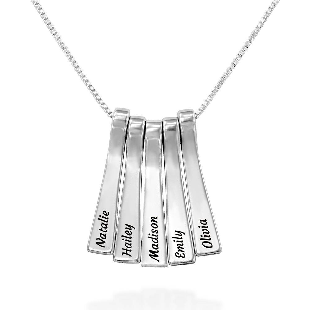 Xylophone Bar Necklace with Kids Names in Sterling Silver-1 product photo