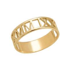 Roman Numeral Ring in Gold Plating for Men