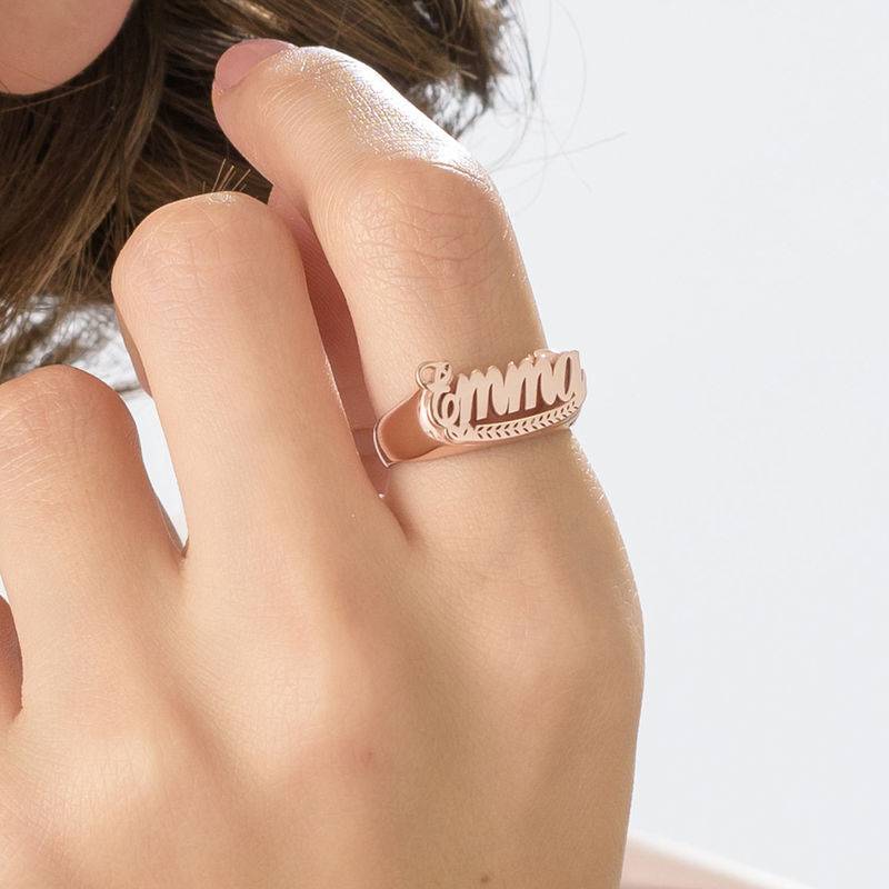 Rose Gold Plated Sterling Silver Name Ring