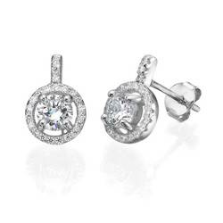 Click to enlarge Round Cut Earrings with Cubic Zirconia