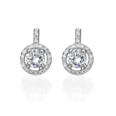 Round Cut Earrings with Cubic Zirconia