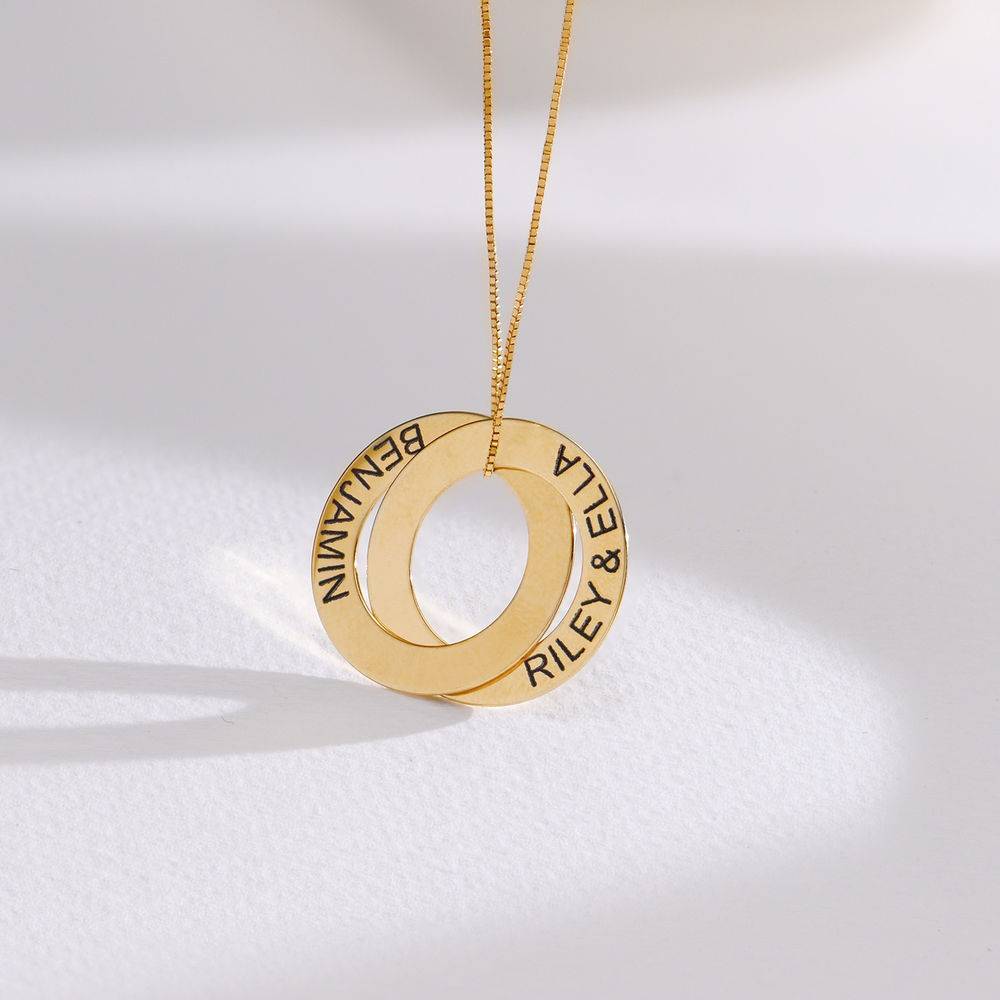 Russian Ring Necklace with 2 Rings in 10K Yellow Gold