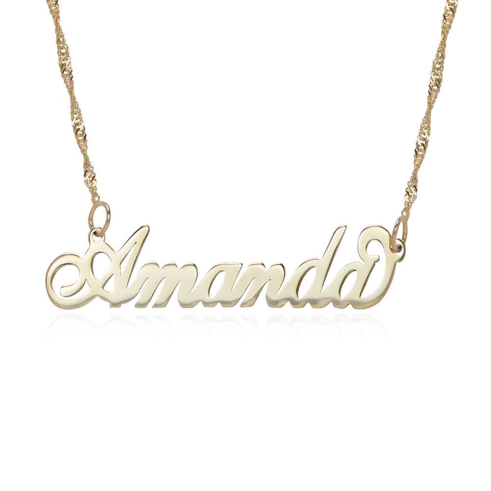 Small Carrie Name Necklace in 14k Gold 