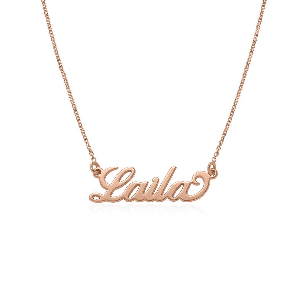 Small Carrie Name Necklace in 18k Rose Gold Plating