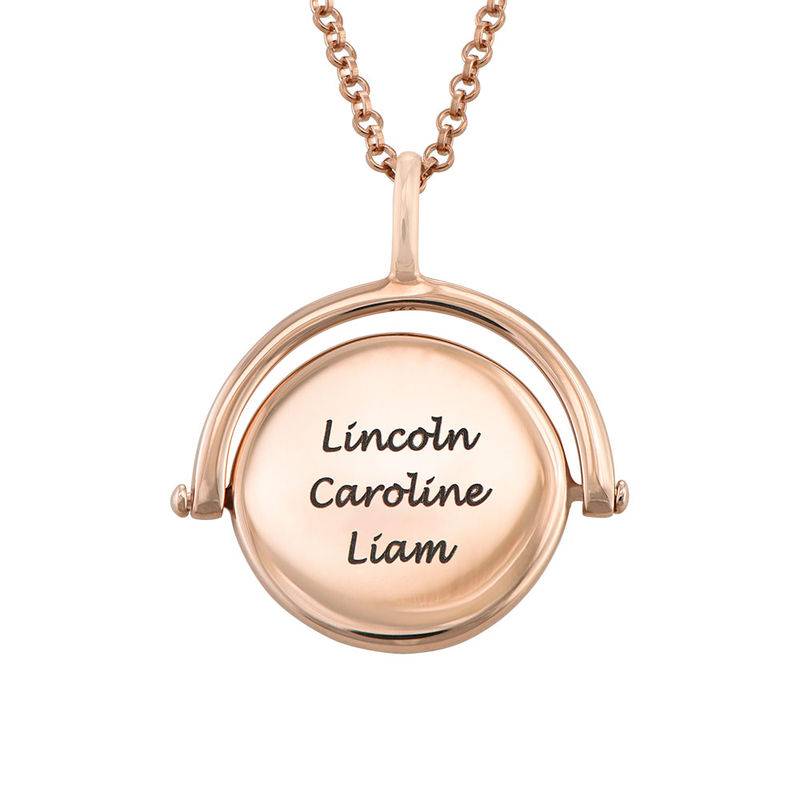 Spinning Engraved Necklace in Rose Gold Plating