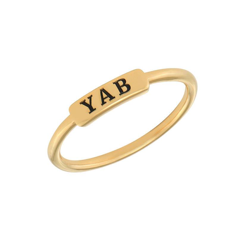 Stackable Nameplate Ring in Gold Plating