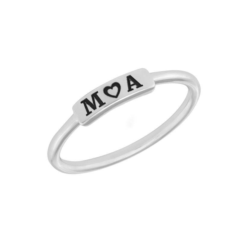 Stackable Nameplate Ring in Silver