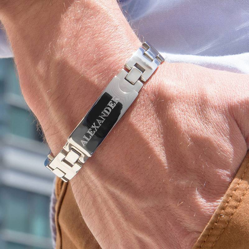 Stainless Steel Mens Bracelet with Engraving