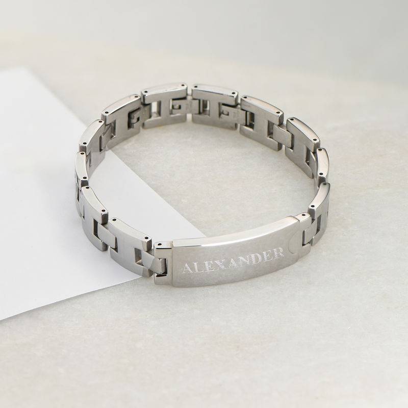Stainless Steel Mens Bracelet with Engraving
