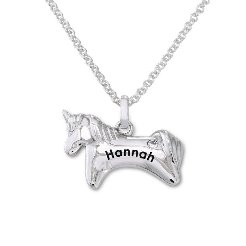 Unicorn Necklace for Girls in Sterling Silver with Cubic Zirconia