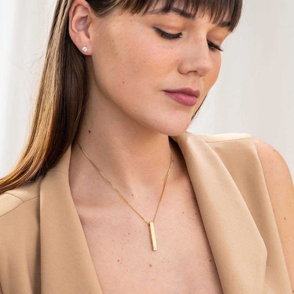Totem 3D Bar Necklace in 18k Gold 