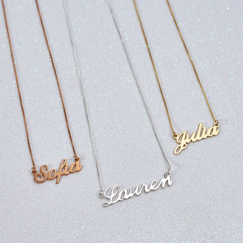 18k Gold-Plated Silver Classic Name Necklace - 1 product photo