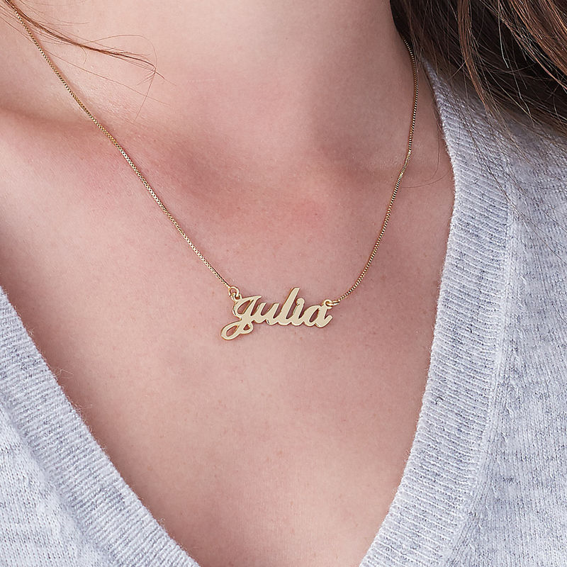 18k Gold-Plated Silver Classic Name Necklace - 3 product photo