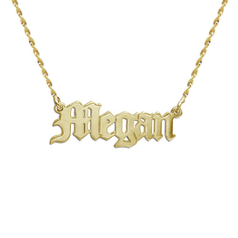 Name Necklace Maya 18K Gold Plated Includes Bag /& Gift Box