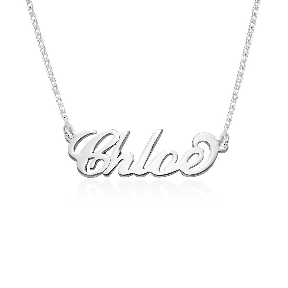 Small Sterling Silver Carrie-Style Name Necklace product photo