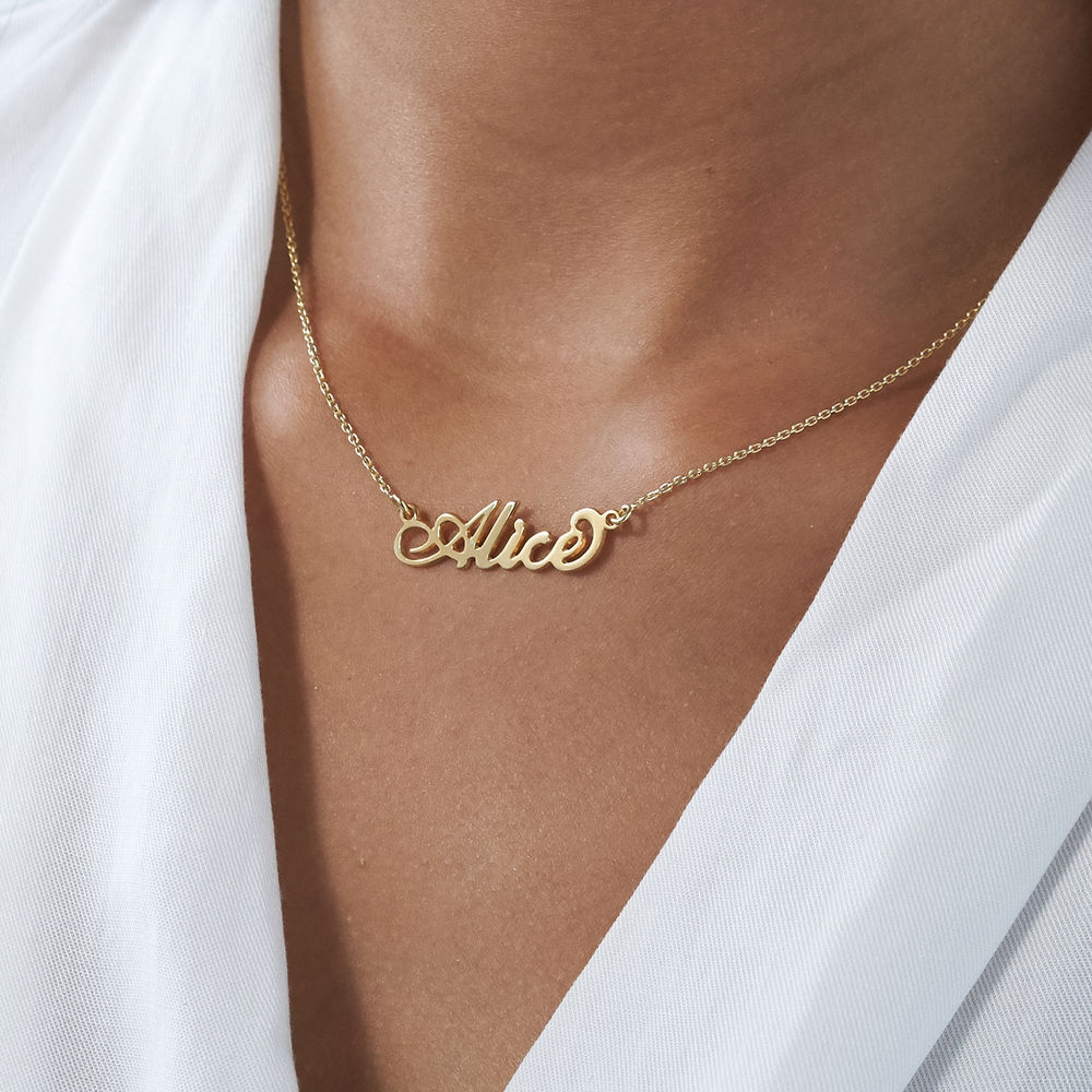 Small 18k Gold-Plated Sterling Silver Carrie-Style Name Necklace - 3