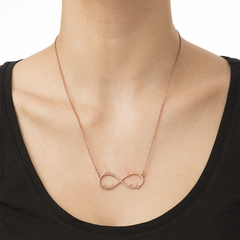 Infinity 4 Names Necklace with Rose Gold Plating - 3 product photo