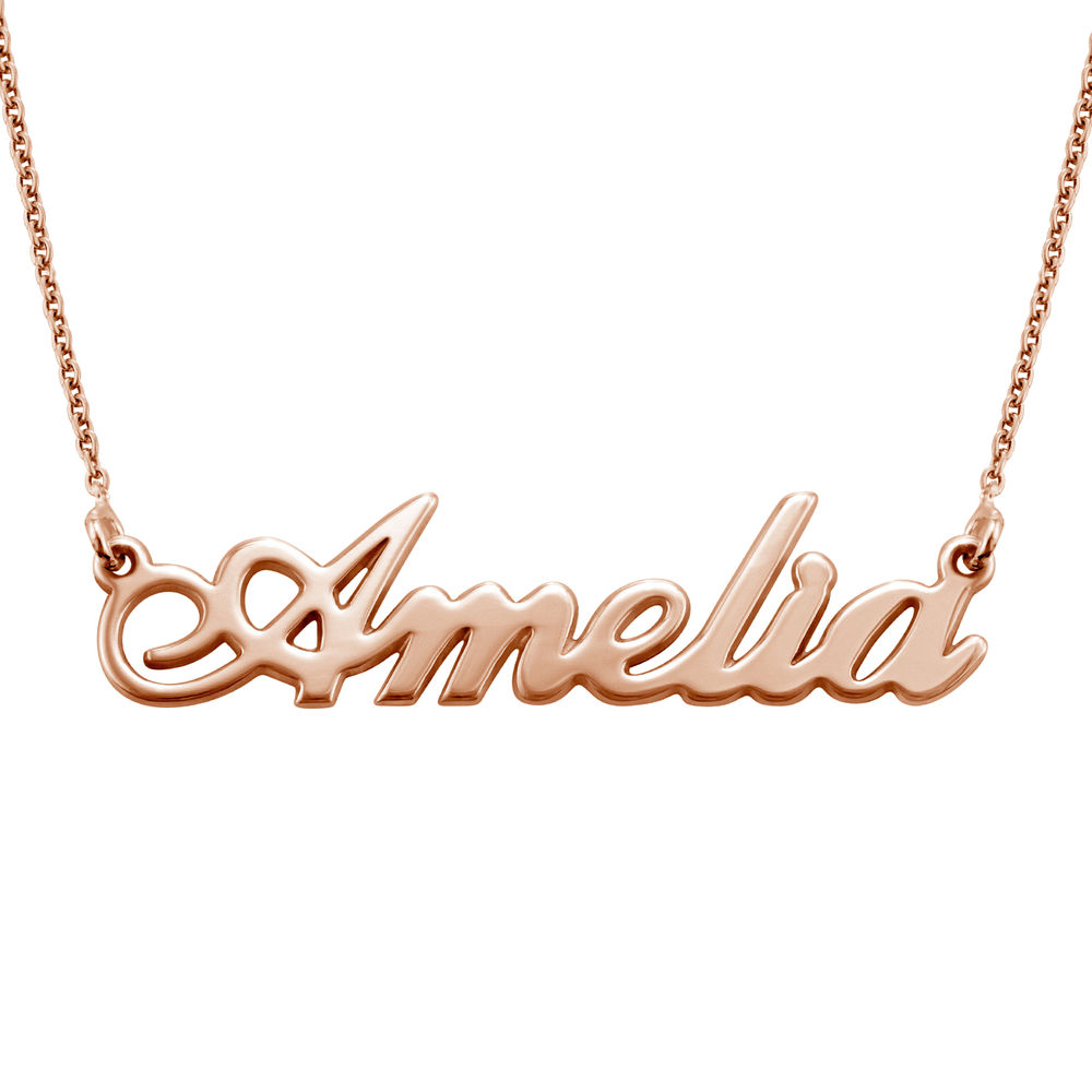 Hollywood Small Name Necklace in 18k Rose Gold Plating