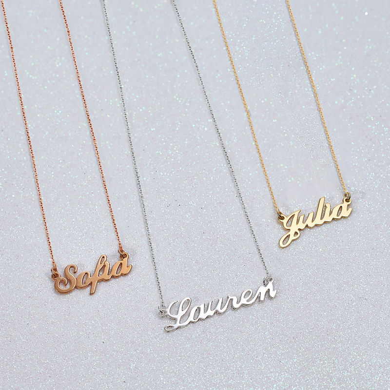 Small Classic Name Necklace in 18k Rose Gold Plating - 3 product photo