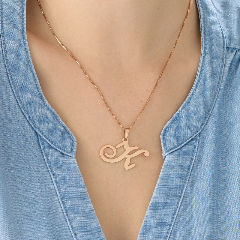 Rose Gold Plated Initial Pendant - 2 product photo