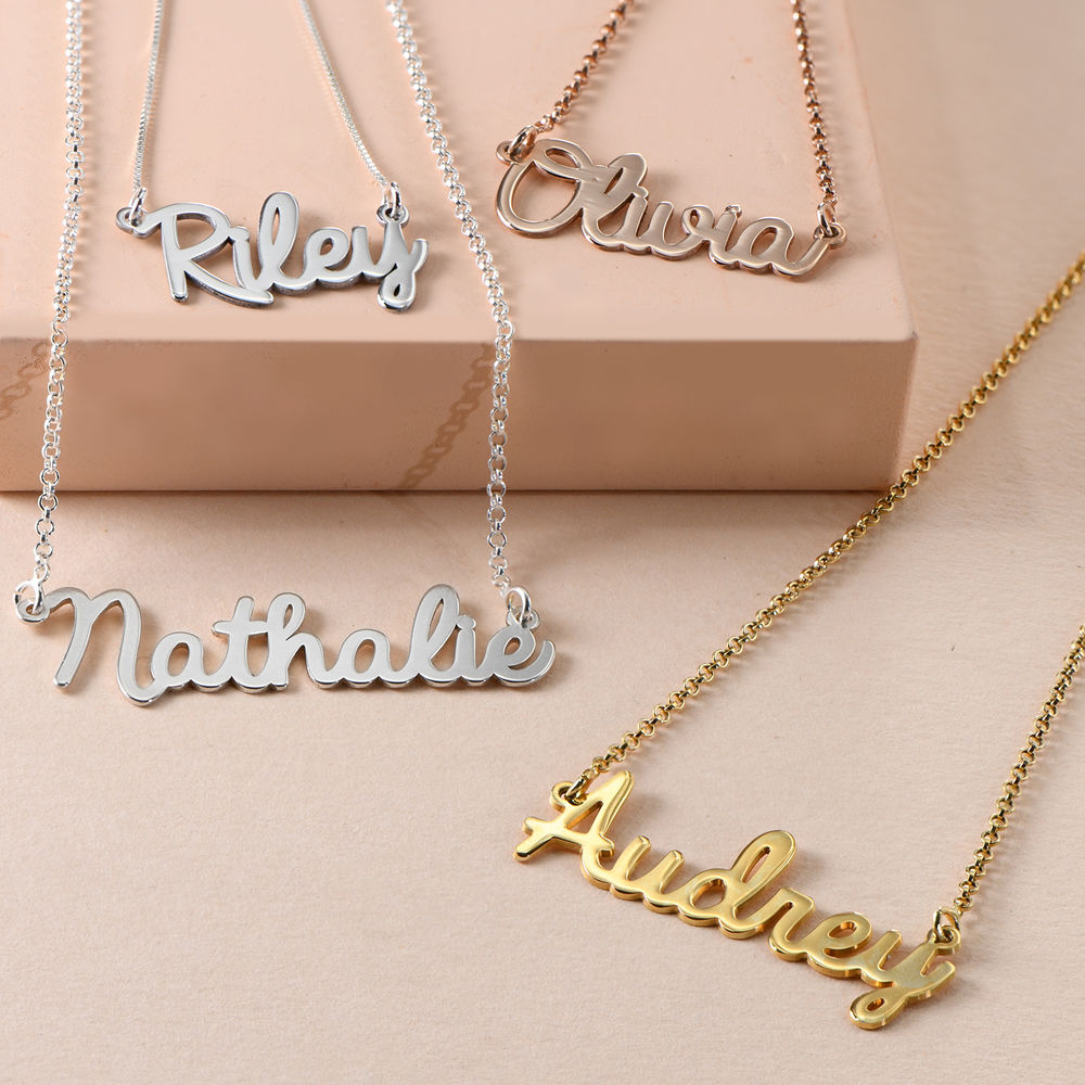 Cursive Name Necklace in Rose Gold Plating - 1 product photo