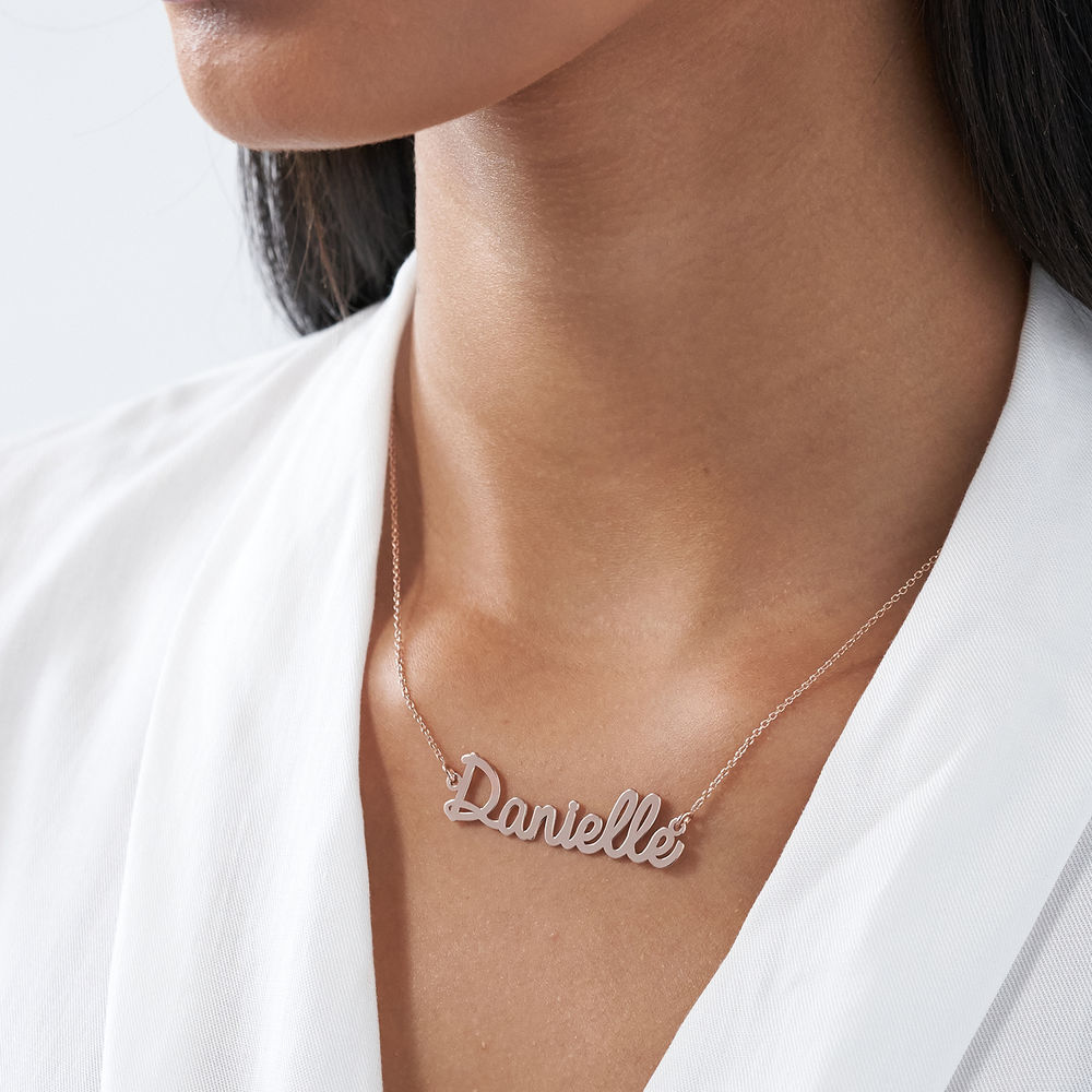 Cursive Name Necklace in Rose Gold Plating - 2 product photo