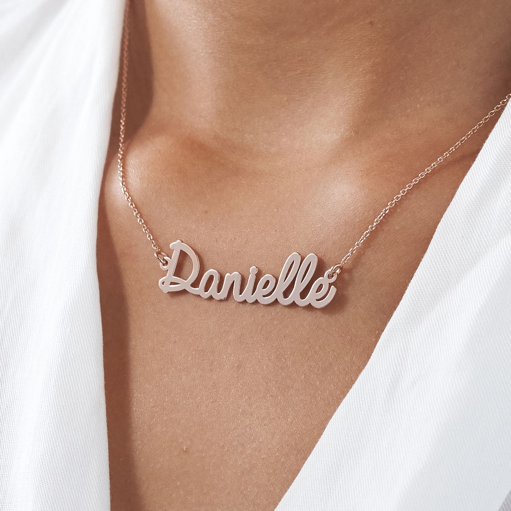 Cursive Name Necklace in Rose Gold Plating - 3 product photo