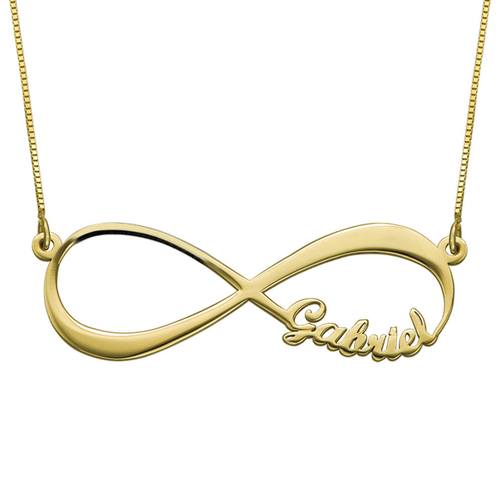 Infinity Name Necklace in 14K Yellow Gold - 1 product photo