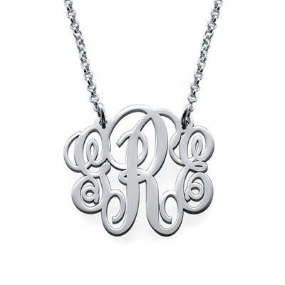 Fancy Sterling Silver Monogram Necklace