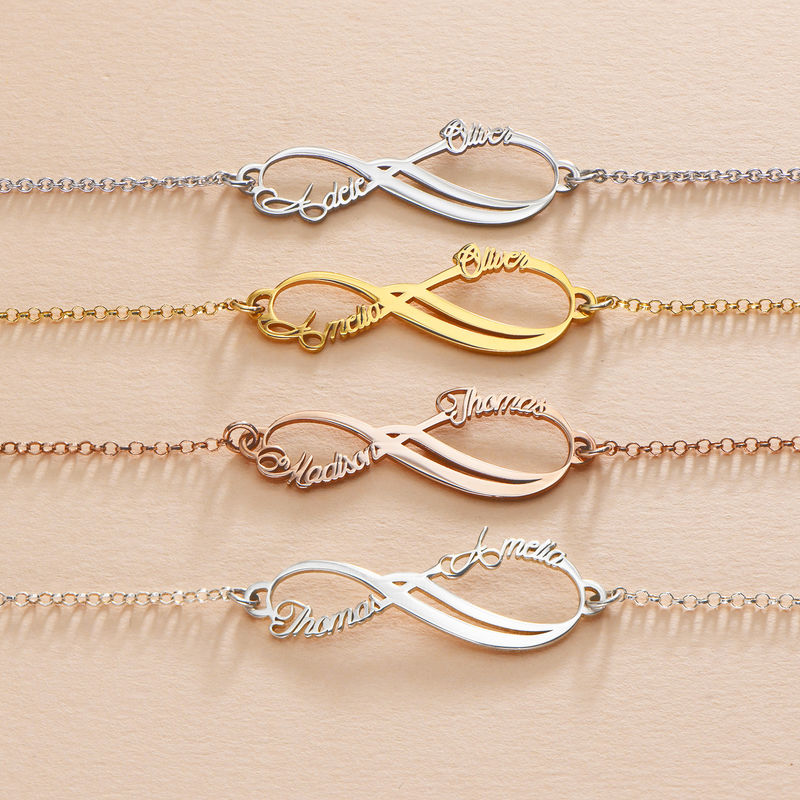 Infinity 2 Names Bracelet with Gold Plating - 3