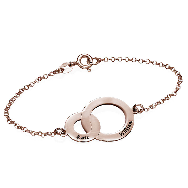 Interlocking Circles Bracelet - Rose Gold Plated