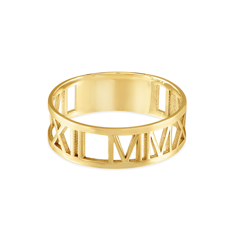 14K Gold Roman Numeral Ring - 1