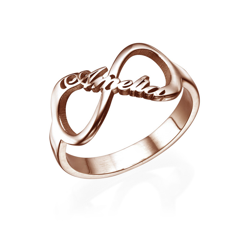 Infinity Name Ring with Rose Gold Plating product photo