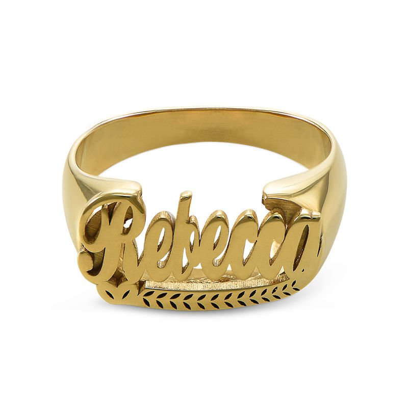 Gold Plated Sterling Silver Name Ring - 1 product photo