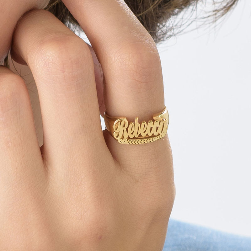 Gold Plated Sterling Silver Name Ring - 3 product photo