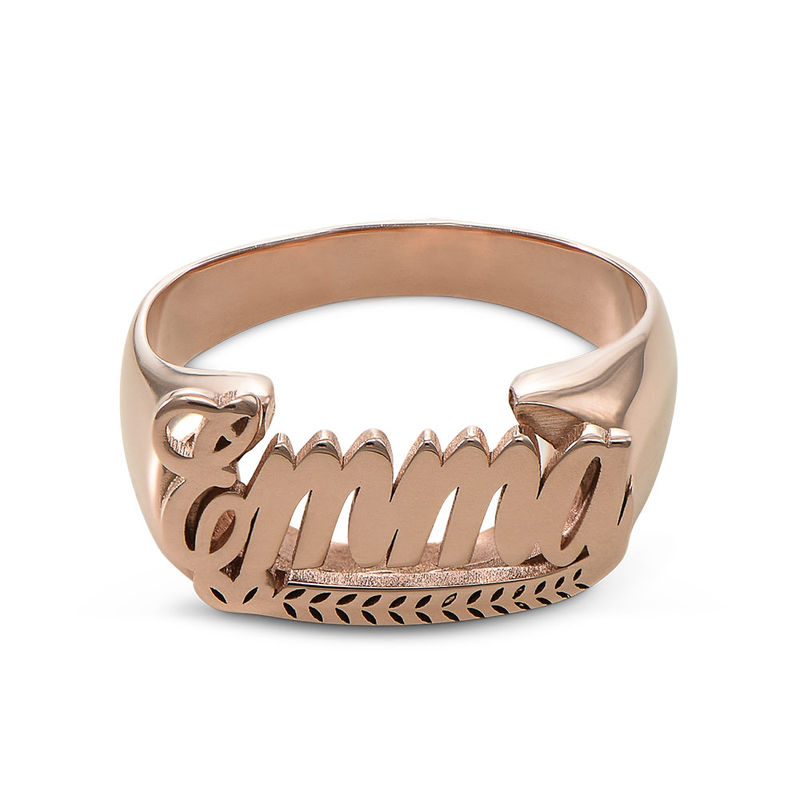 Rose Gold Plated Sterling Silver Name Ring - 1