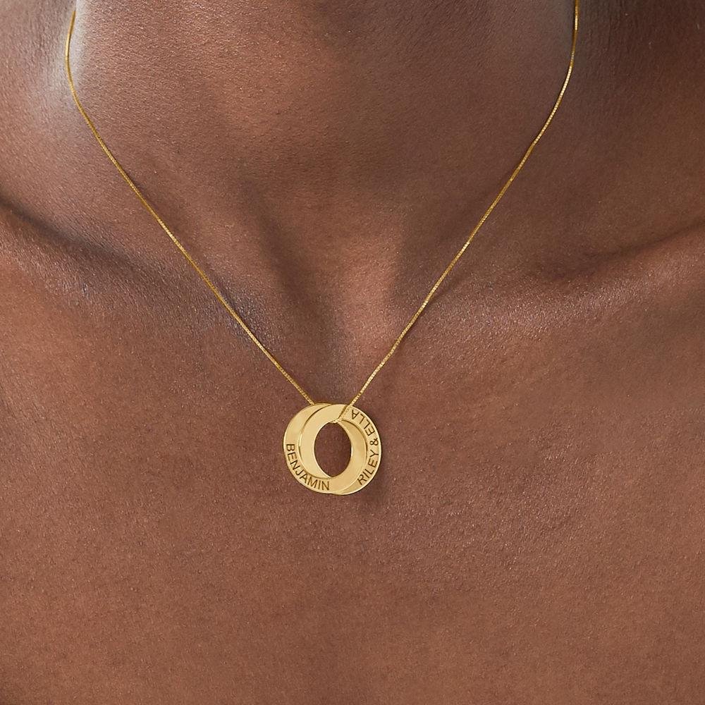 Russian Ring Necklace with 2 Rings in 10K Yellow Gold - 3