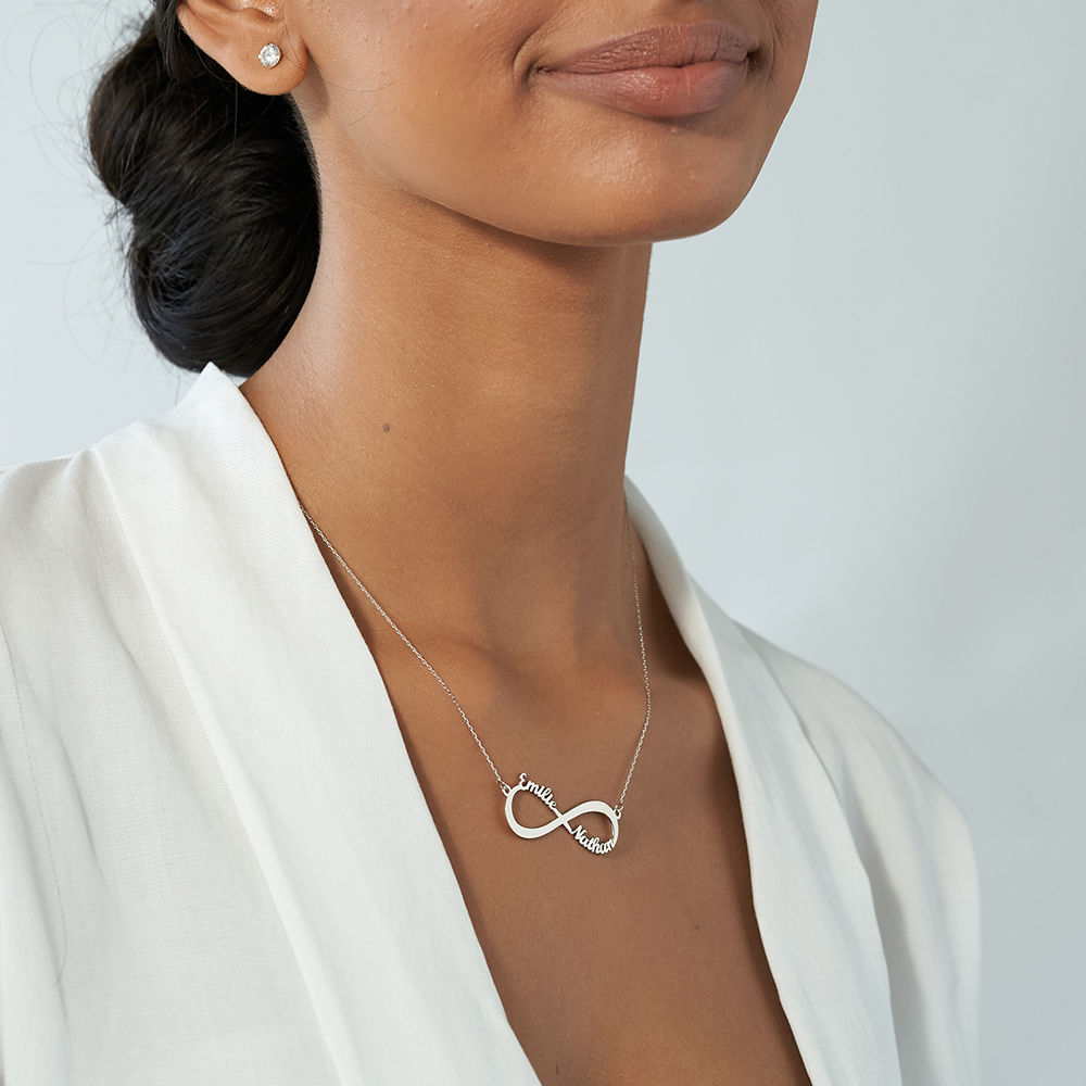 Infinity Name Necklace in 10K White Gold - 1 product photo